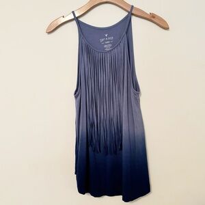 American‎ Eagle Outfitters Womens Soft and Sexy Fringe Ombre Tank Top Size Small